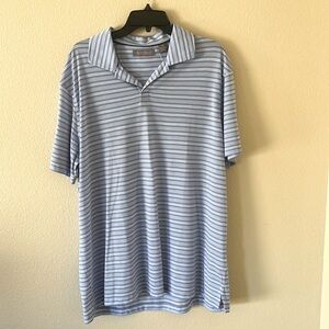 Daniel Cremieux blue and white striped polo shirt size XL NWT